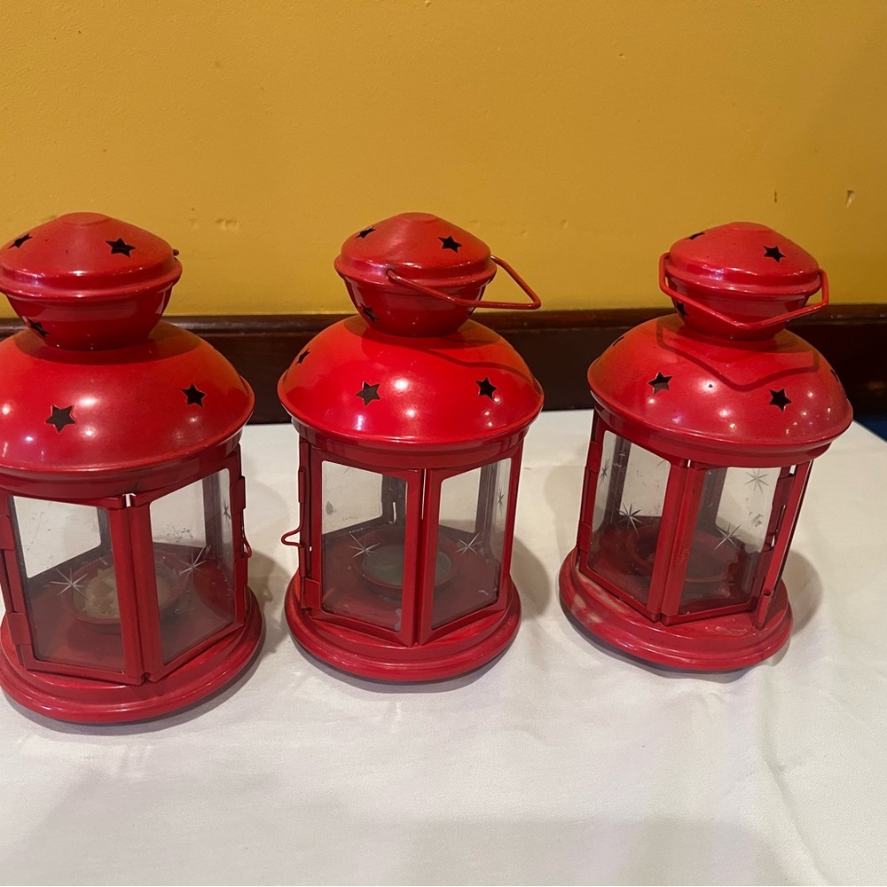 Set of 3 IKEA Red Lantern Accents Set